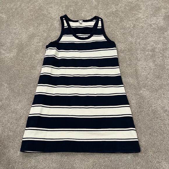 J Crew Women's Sleeveless Cotton Sundress Navy and White Stripes Size Small - Picture 6 of 9